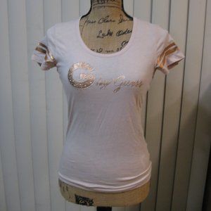 NWT Guess logo pink graphic tee t shirt top XS extra small
